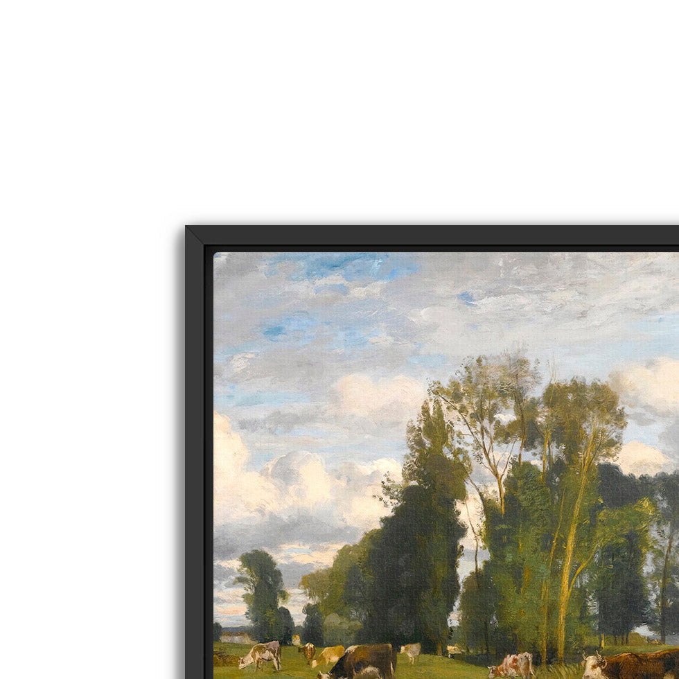 herd in the meadow- stunning antique art print