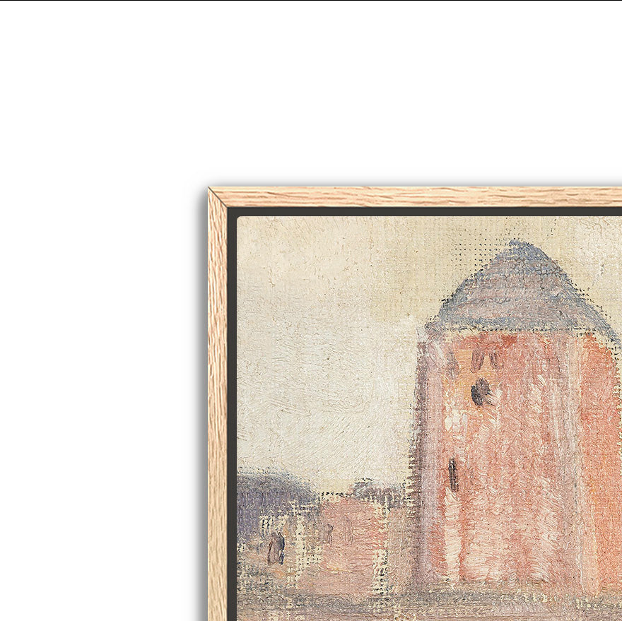 pink tower- antique art print