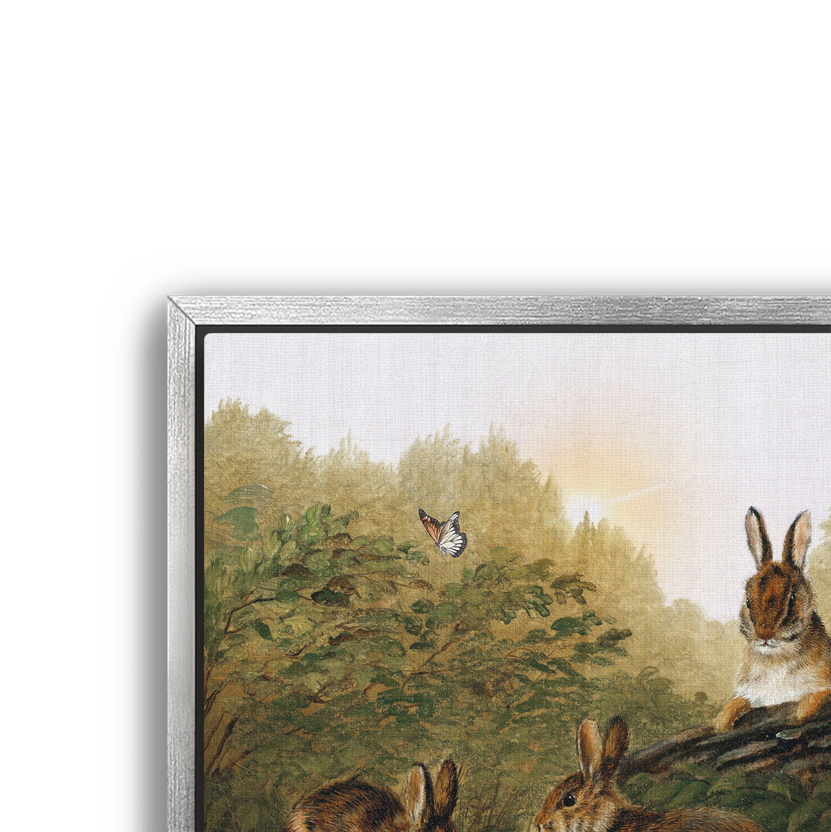 bunnies on a log