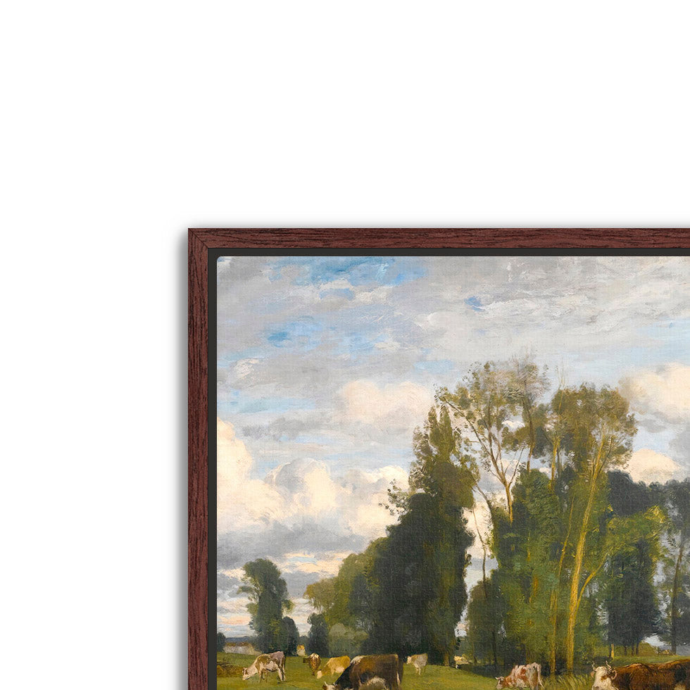 herd in the meadow- stunning antique art print