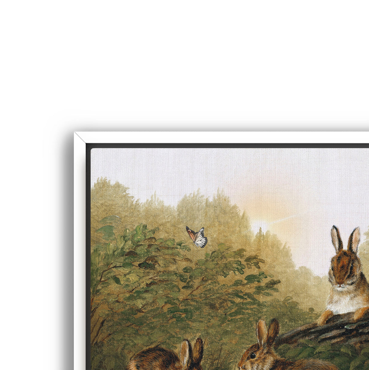 bunnies on a log