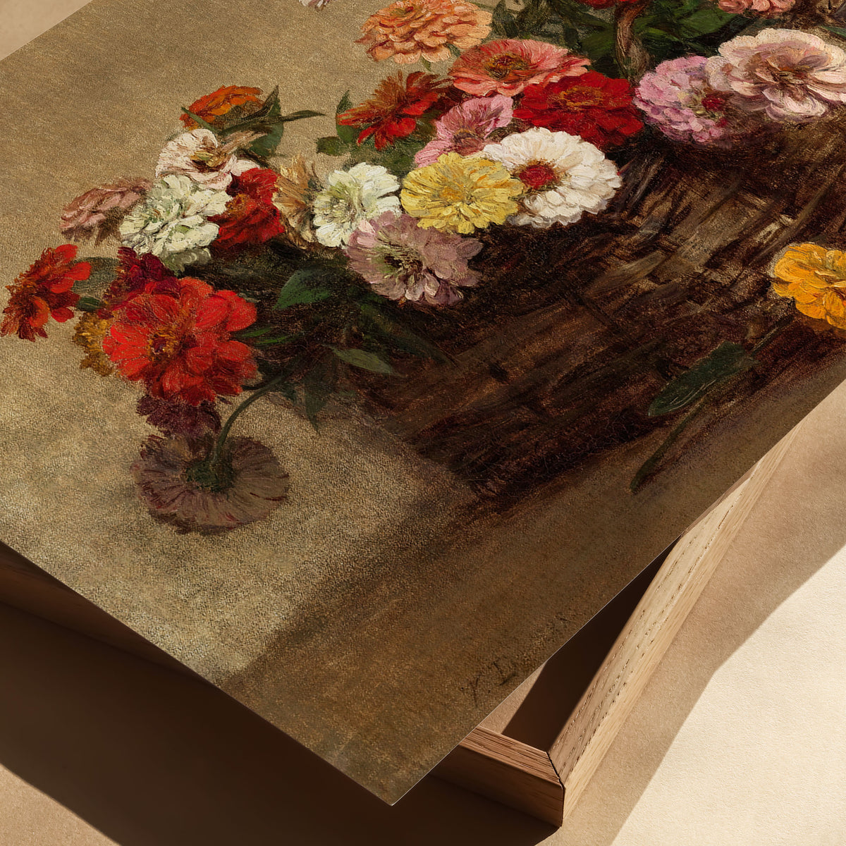 basket of zinnia's