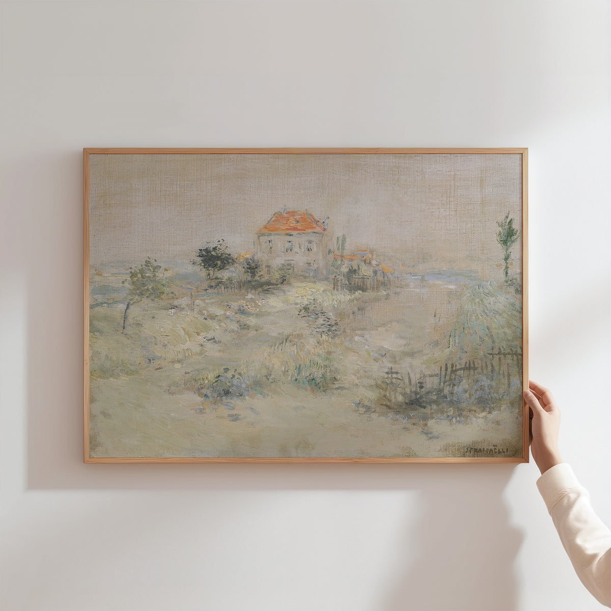 pastel villa- antique art print