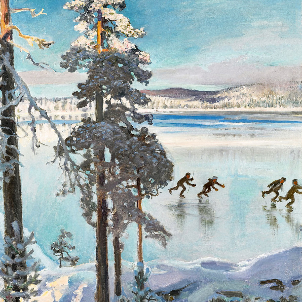 skaters on lake ruovesi