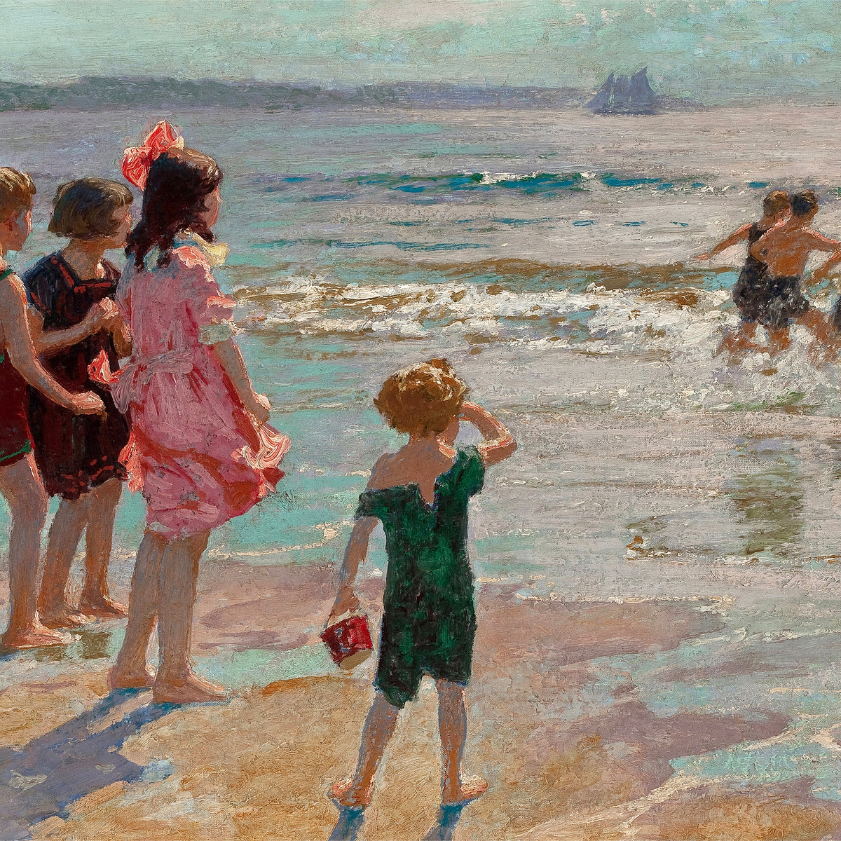 children at the shore