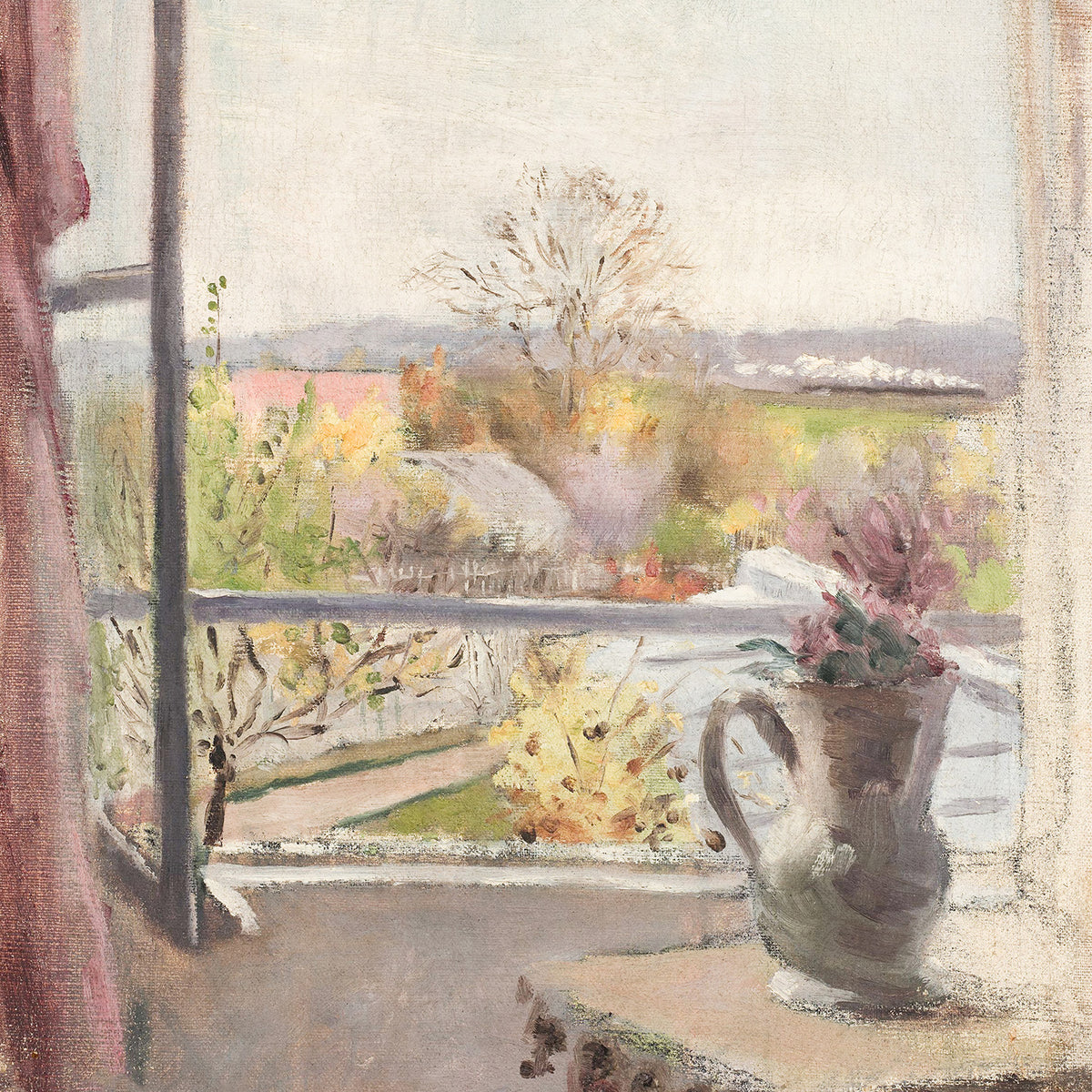 morning view- antique art print