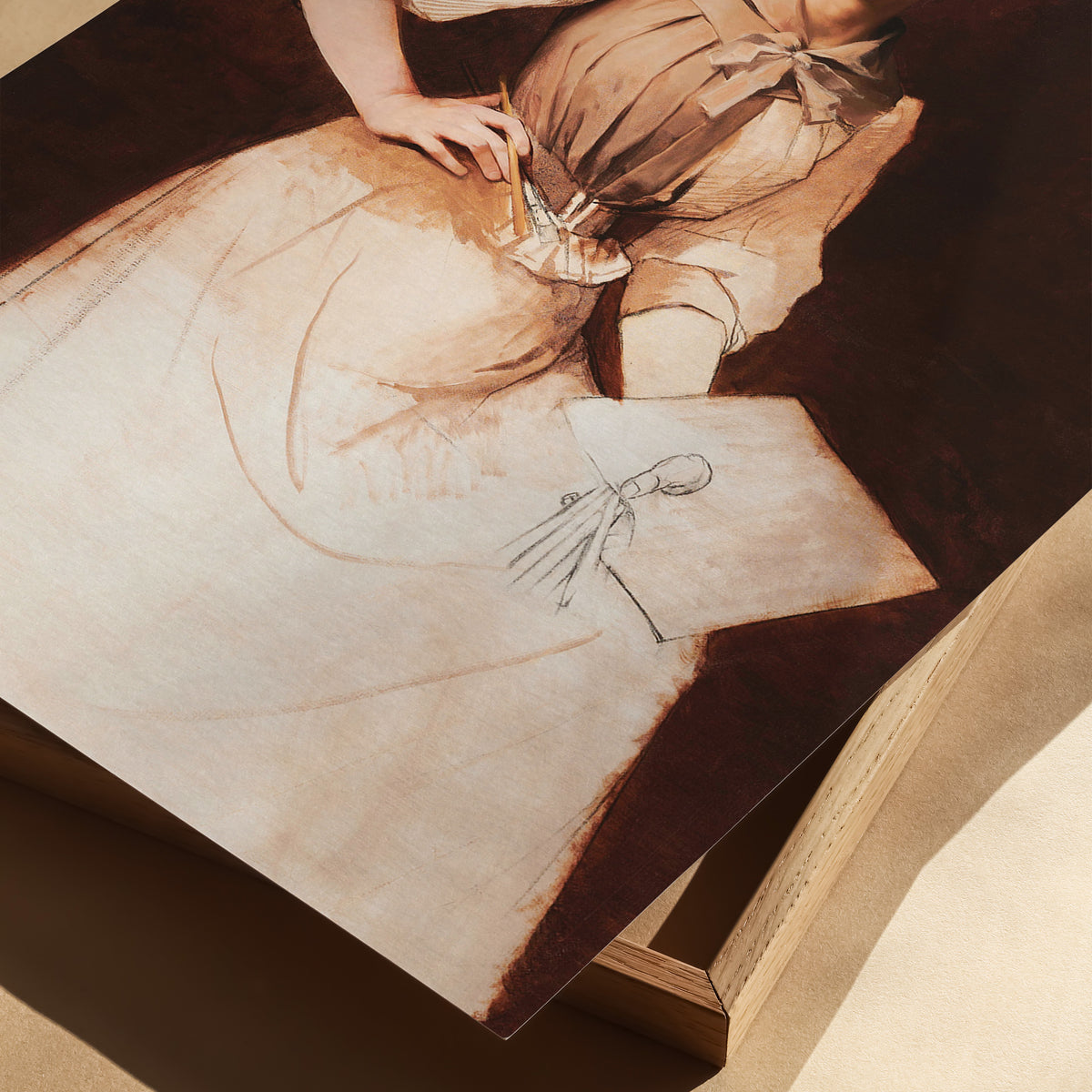 unfinished- antique art print