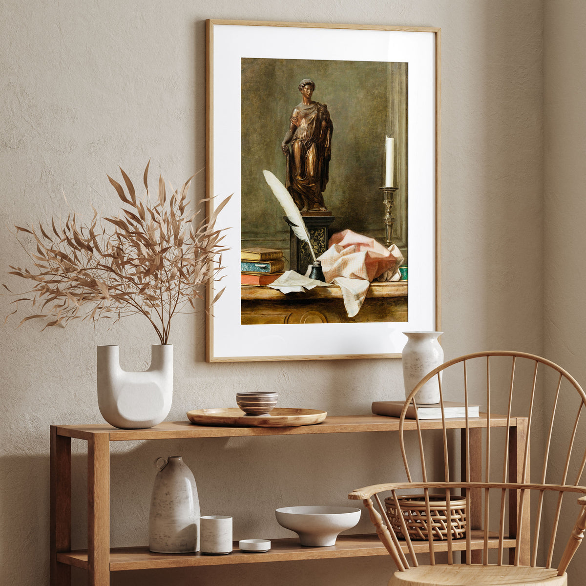 still life with statue