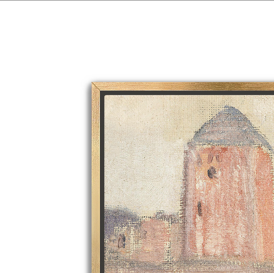 pink tower- antique art print