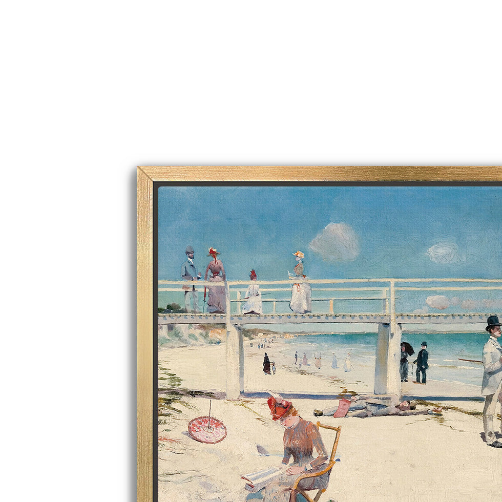 holiday at mentone- antique art print