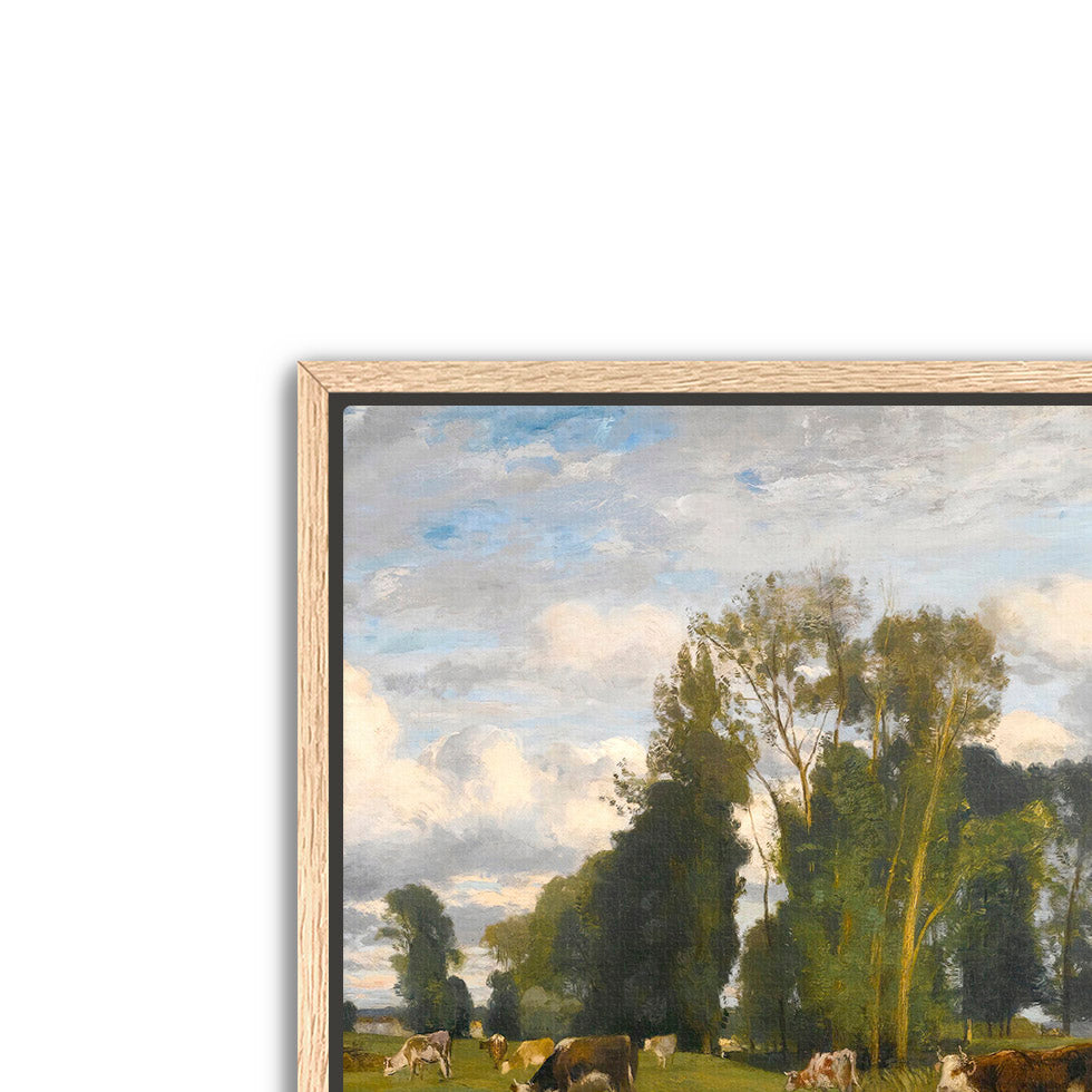 herd in the meadow- stunning antique art print