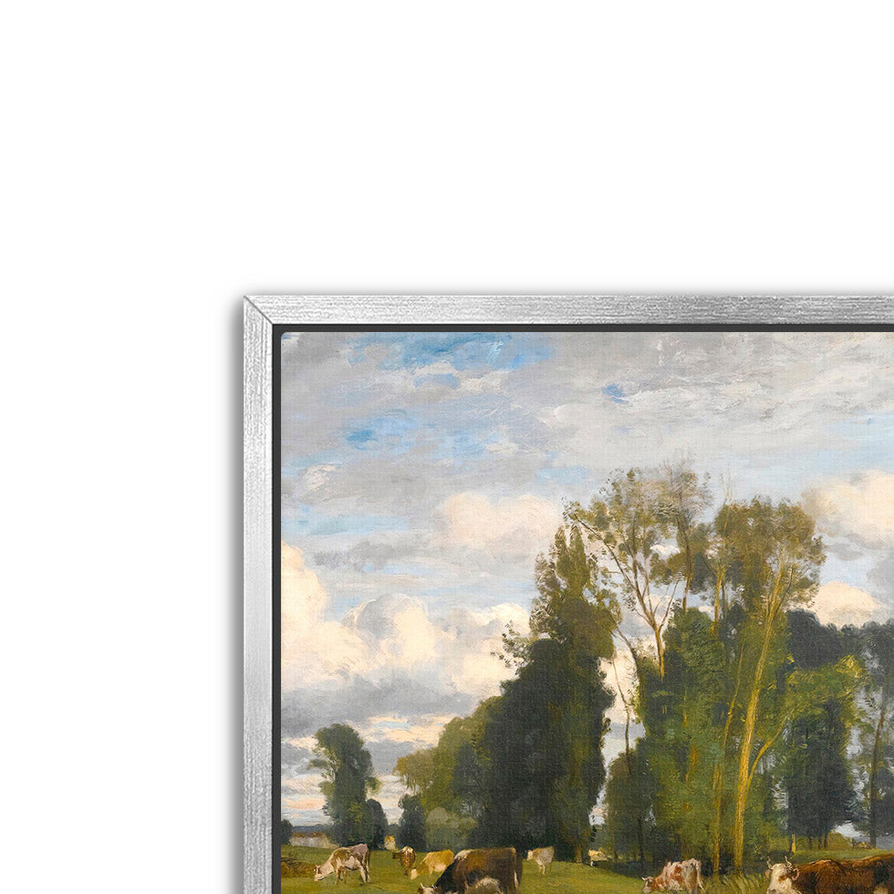 herd in the meadow- stunning antique art print