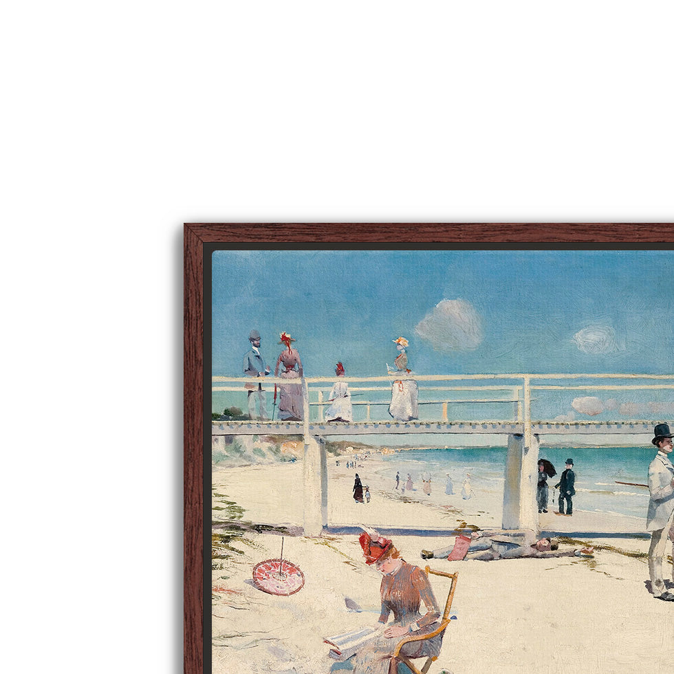 holiday at mentone- antique art print