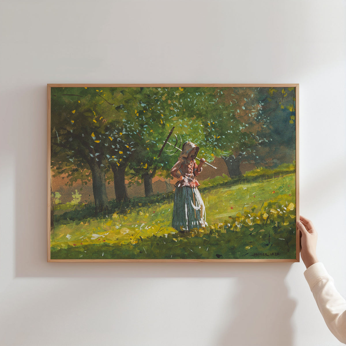 girl with hay rake