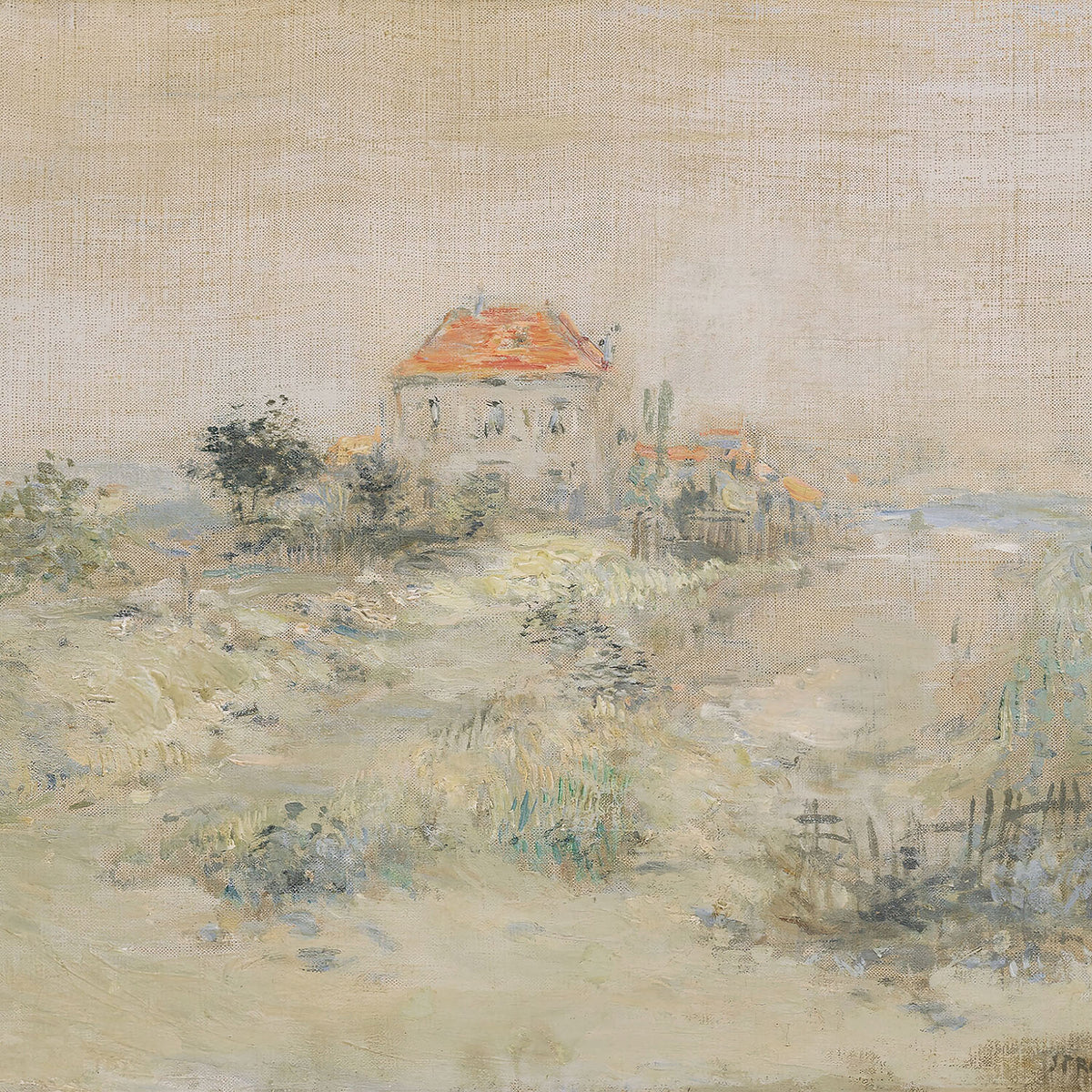 pastel villa- antique art print