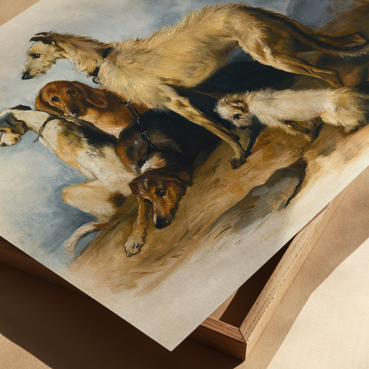 highland dogs- antique art print